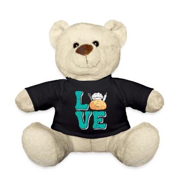 Bread Baking Love LOVE Bakery Bread Baker Bread Baking - Teddy Bear - black - Front