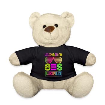 Girl Boy Kids 70s 80s 90s Disco Costume Outfit - Teddy Bear - black - Front