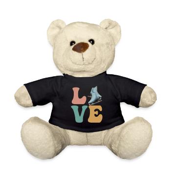 Figure Skating Ice Skating Ice Skater - Teddy Bear - black - Front