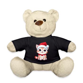 Cat Christmas Christmas Cat Cute Merry Catmas - Teddy Bear - black - Front