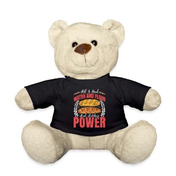 Bread Baker Water and Flour Power Baking Breads - Teddy Bear - black - Front