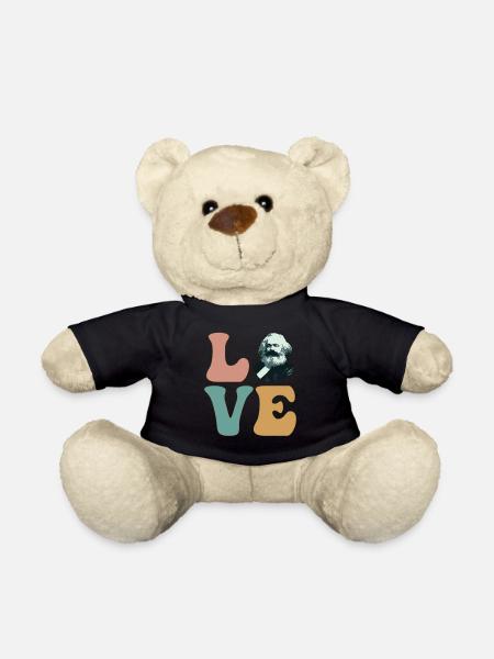 Karl Marx LIEBE Kommunismus Kommunistischer Sozial - Teddy - Schwarz