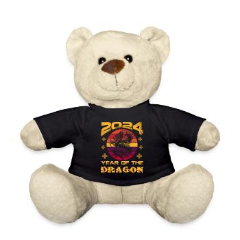 Année du Dragon 2024 Chine Fan Drachenjahr - Nounours - noir - Devant