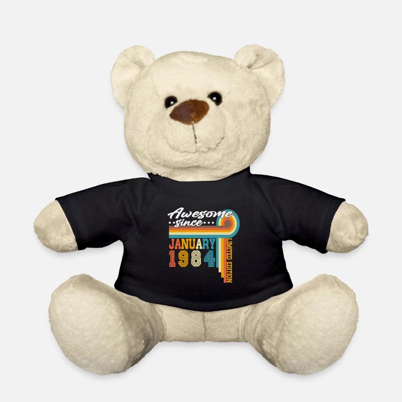 Januar 1984 Jahrgang geboren Geburtstag Retro - Teddy - Schwarz