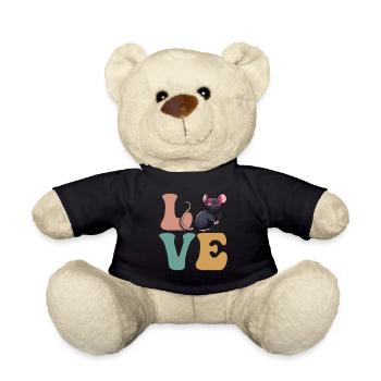 Souris rat mignonne - Nounours - noir - Devant