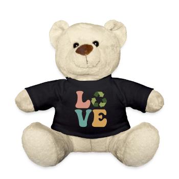 Recycling Recyceln Earth Day Umweltschützer - Teddy - Schwarz - Vorne