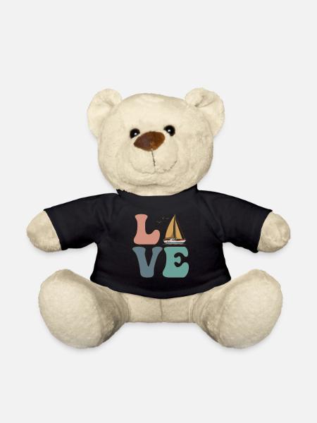 Sailing Sailboat Sailboat Sailboat Sailboat - Teddy Bear - black