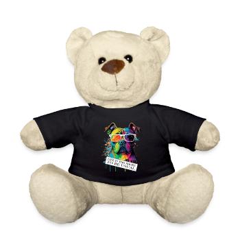 Dog ambiguous saying and attitude - Teddy Bear - black - Front
