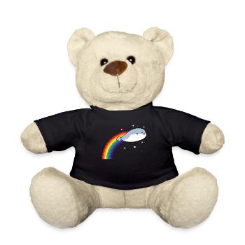 Sacabambaspis Fish Meme Pixel Rainbow - Teddy Bear - black - Front