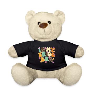 Groovy Braut Hochzeitsfeier Brautblumenblumen - Teddy - Schwarz - Vorne