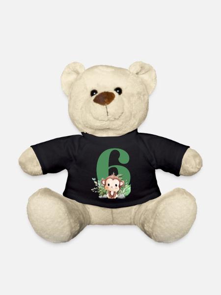 6. Geburtstag Safari Affe - Teddy - Schwarz