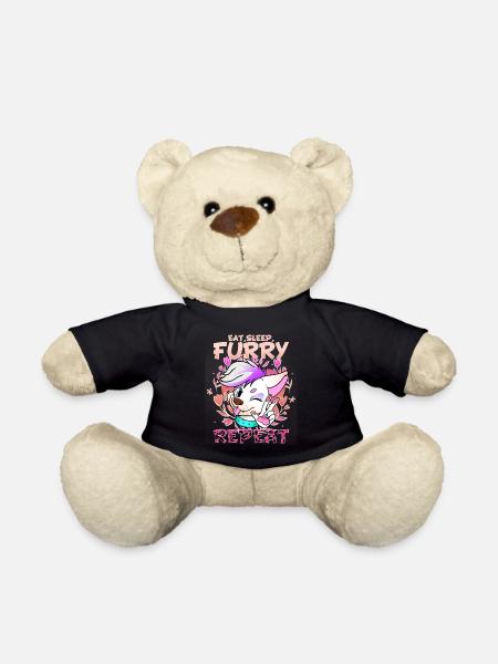 Eat Sleep Furry Repeat I Furries Fandom Cosplay - Teddy - Schwarz