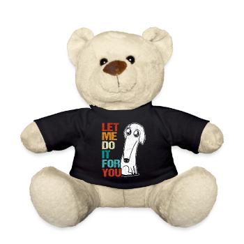 Retro Borzoi Dog Meme - Teddy Bear - black - Front
