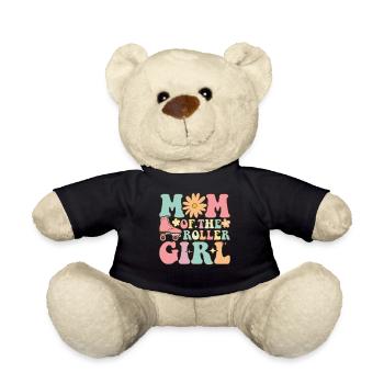 Roller Skating Girl Roller Mom - Teddy Bear - black - Front