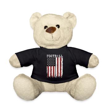 AMERICAN FOOTBALL America USA Grunge Flag - Teddy Bear - black - Front