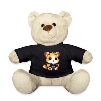 Cute Hamster Gamer Funny Gaming Hamster - Teddy Bear - black - Front