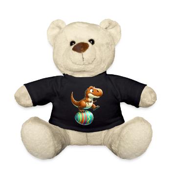 Dancing T-Rex, Easter Eggshell Fun - Teddy Bear - black - Front