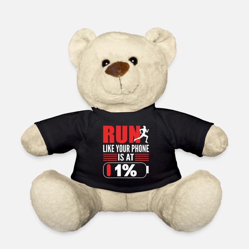 Run Like Your Phone Is At 1% Marathonläufer - Teddy - Schwarz