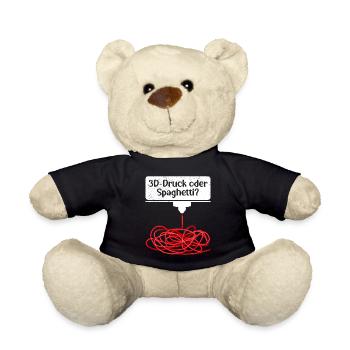 3D-Druck oder Spaghetti 3D Drucken Fail - Teddy - Schwarz - Vorne