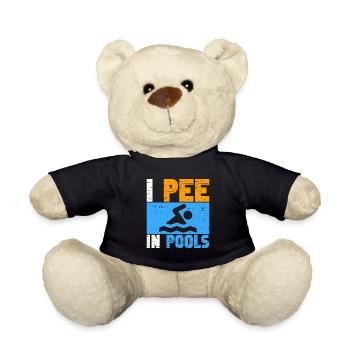 I Pee In Pools Funny Jokes Sarcastic - Teddy Bear - black - Front
