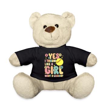 Softball Girl - Teddy Bear - black - Front