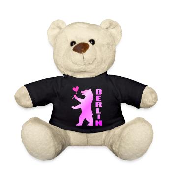 Berlin Bär mit Herz - Teddy - Schwarz - Vorne