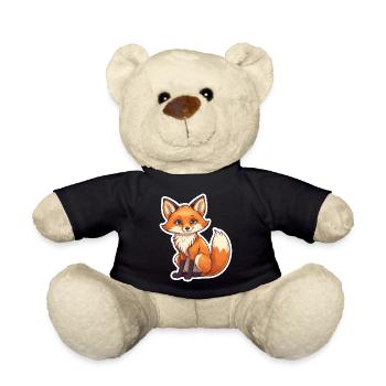 Illustration de renard - Nounours - noir - Devant