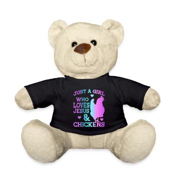 Jesus And Chickens Farmer Lover Farmer - Teddy Bear - black - Front