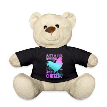 Jesus And Chickens Farmer Lover Farmer - Teddy Bear - black - Front