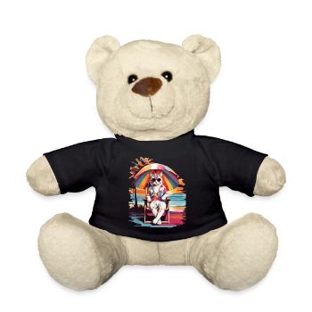 CAT'S BEACH TIME, CAT HOLIDAY AND SUMMER VIBES - Teddy Bear - black - Front