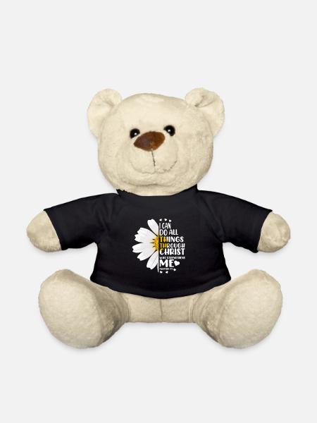 Ich Kann Alle Dinge Durch Christus Daisy Blume Tun - Teddybjørn - sort