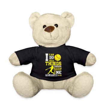 Je peux tout faire grâce à la balle molle du Christ - Nounours - noir - Devant
