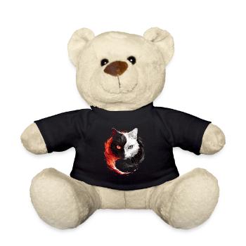 Yin Yang Katzen Katzenkunst für einen - Teddy - Schwarz - Vorne