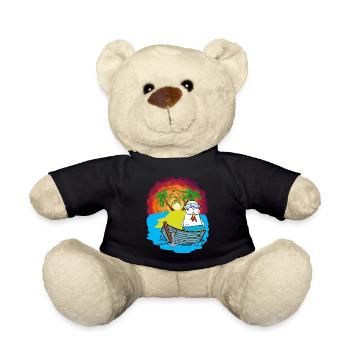 Chickens Sailors Boat Beach Swimming Ring Ahoy - Teddy Bear - black - Front