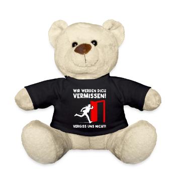 Abschied Wir werden Dich Vermissen Kollegen - Teddy - Schwarz - Vorne