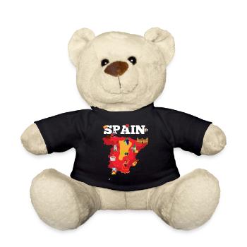 Spain Travel Map Espana Flag Pride Souvenir - Teddy Bear - black - Front