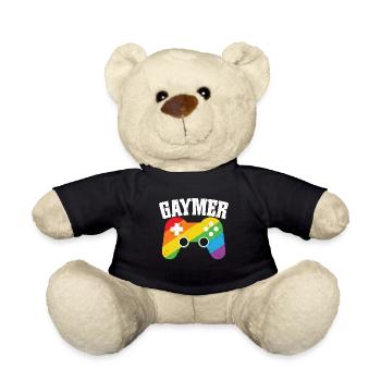 Gaymer LGBT Pride Rainbow Gamer Video Games - Teddy - Schwarz - Vorne