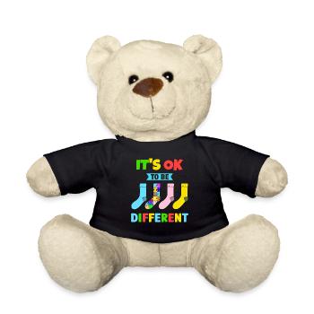 It's Ok to be Different with colorful Socks - Teddy Bear - black - Front