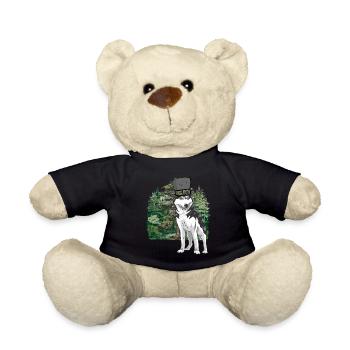 Husky Dogs Dog Forest Wilderness Fantasy Wolf - Teddy Bear - black - Front
