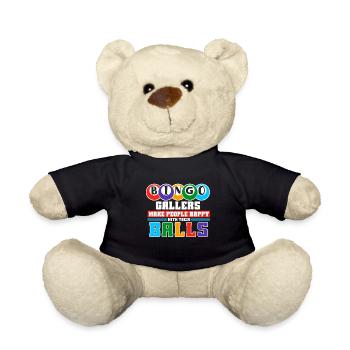 Bingo Anrufer Bingo Spieler Glücksspiel Lotterie - Teddy - Schwarz - Vorne