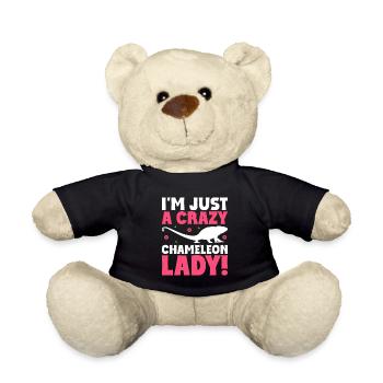 Chameleon Reptile Zoo Keeper Lizard Safari - Teddy Bear - black - Front