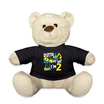 Baukran Bau Thema Geburtstage - Teddy - Schwarz - Vorne