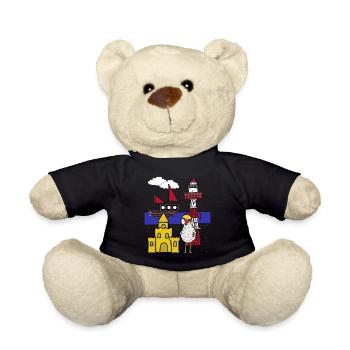 Handwerker Huhn Sandburg Baustelle Strand - Teddy - Schwarz - Vorne