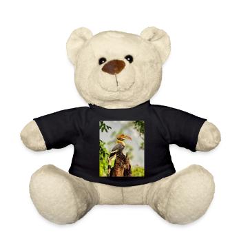 Great hornbill Bird - Teddy Bear - black - Front