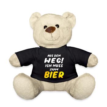 Aus dem Weg ich muss zum Bier Herrentag Design - Teddy - Schwarz - Vorne