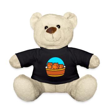 Kitten Nuggets Cute Fast Food Cat Food - Teddy Bear - black - Front