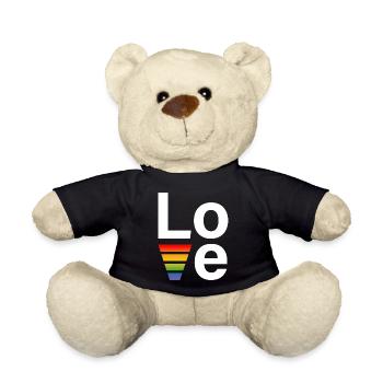 LGBT Regenbogen love Shirt white - Teddy Bear - black - Front
