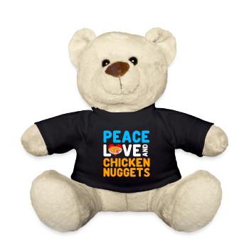Chicken Nuggets Funny Fast Food Nugget Lover - Teddy Bear - black - Front