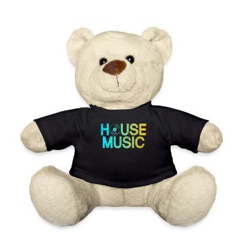 Hausmusik EDM Rave DJ Electro Deep House Lover - Teddy - Schwarz - Vorne
