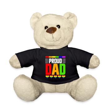 LGBTQ Dad Pride Month Rainbow Gays Father's Day - Teddy Bear - black - Front